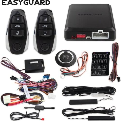 EASYGUARD push start system remote start stop pke car keyless entry system remote central locking system touch password entry