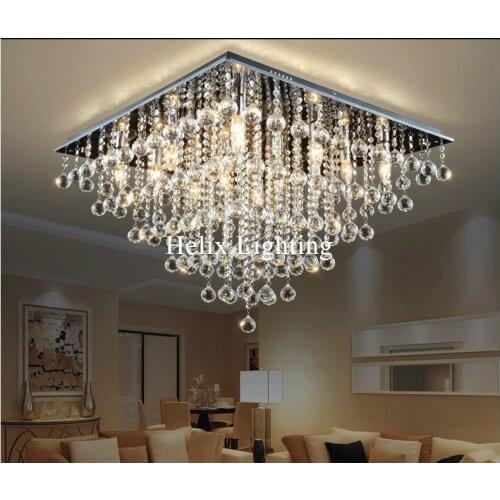 Modern Crystal Ceiling Lights K9 Crystals Light For Living Room Luminarias Para Sala Plafon LED Crystal AC Ceiling Lamp Fixtures