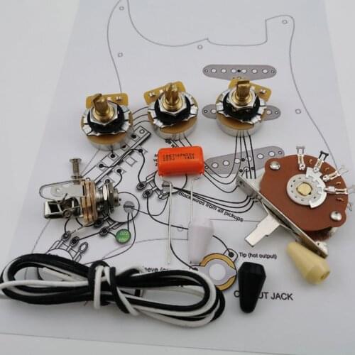 Stra CDE 716P .022 600V Orange Drop Cap +Welding line drawing Guitar Potentiometer CTS 250K Copper shaft Wiring Kit for