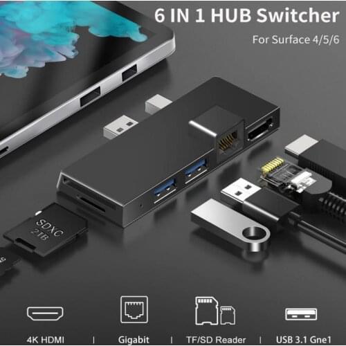 USB Hub Docking Station Gigabit Ethernet Port HDMI-compatible Same Screen SD/TF Card Reader USB 3.1 Gen 1 For Surface Pro 3/4/5