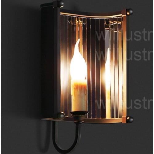 Willlustr vintage iron wall sconce wall lamp bedside light loft stock cellar basement shop bar mirror reflected lighting fixture