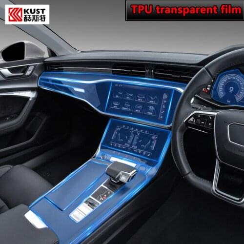 For Audi A6 A7 C8 2019 2020Car Interior Center console Transparent TPU Protective film Anti-scratch Repair film Right-hand drive