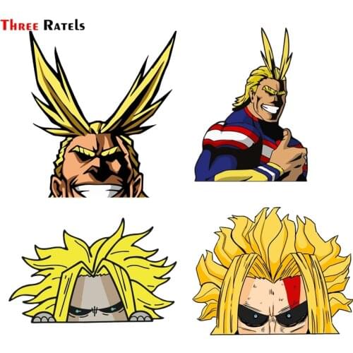 Three Ratels FC129 Funny 3D All Might My Hero Academia Peeking Peeker Anime Car Stickers Decal Laptop Motorcycle Accessories