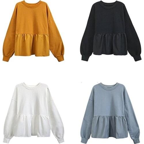 Female Long Sleeve Women Woman Tops Casual Loose Women Solid Top Women Clothes
