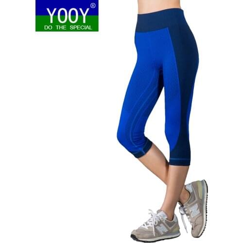 Women Three Quarters Yoga Pants Sport Pants tights Sport Fitness Leggings Gym Sweatpants Exercise Capris calzas deportivas mujer