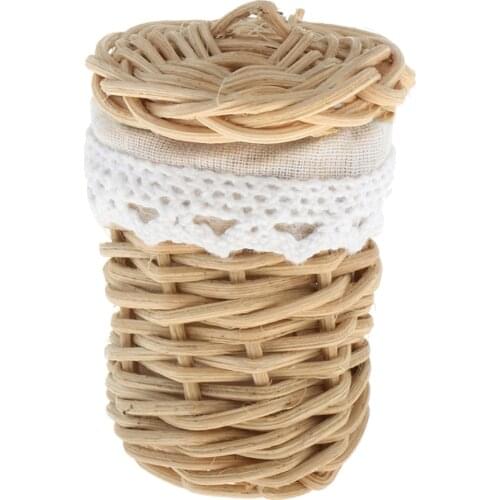 1:12 Dollhouse Furniture Miniature Rattan Basket Model Kids Pretend Play Toy