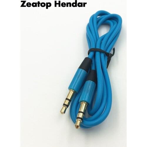 1Pcs 3.5mm 3Pole Stereo Plug Auxiliary Audio Cable Male to Male Jack Aux Cable for Mobile Phone MP4 MP3 Player Blue Connector