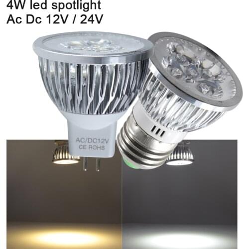 1pc bombilla led mr16 12v 24v 4W Aluminum spotlight bulb high power warm white energy saving lamp 12 24 v volt ceiling lighting