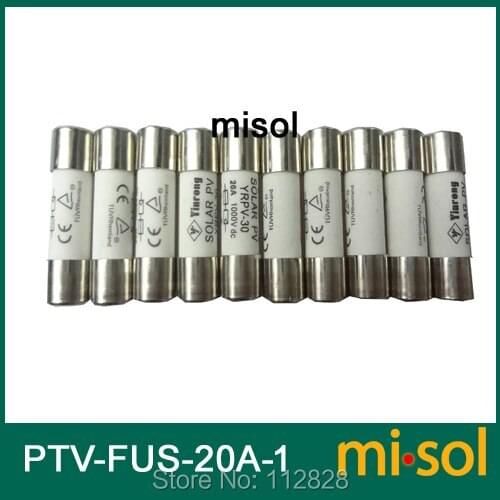 100 pcs of PV solar fuse 20a 1000VDC fusible 10x38 gPV