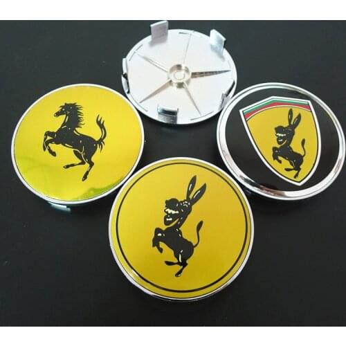 4pcs Donkey Mustang Wheel Center Hub Cap 68mm Auto Rims Caps Cover Emblem Car Styling for Ferrari