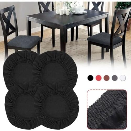 4 pieces of sliding sleeve detachable anti-dirty seat rectangular/square/round chair elastic dining chair seat cover