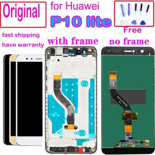 5.2 Inch AAA Quality LCD With Frame For HUAWEI P10 Lite Lcd Display Touch Screen For HUAWEI P10 Lite WAS-LX1 WAS-LX1A WAS-LX2