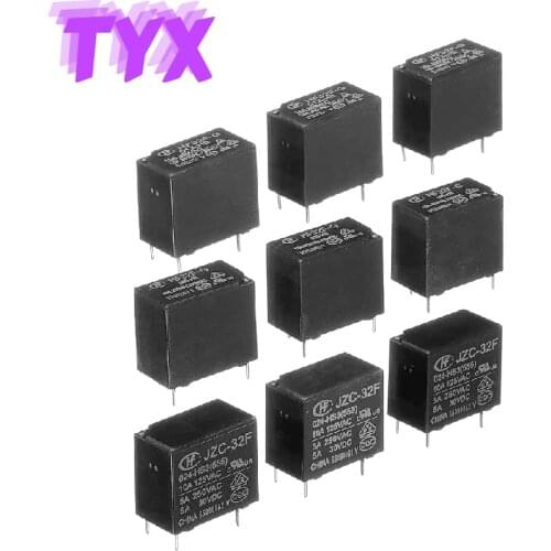 5PCS Power Relay JZC HF32F-G-005-HS JZC-32F-012-HS HS3 JZC-32F-005-HS JZC-32F-024-HS HS3 10A 250VAC 5V 12V 24V 10A 4Pin