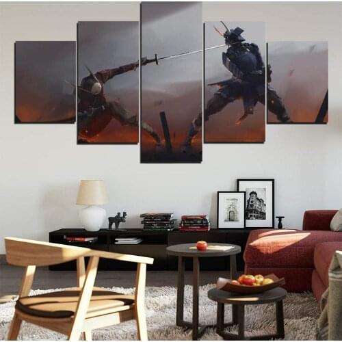 5 Piece Wall Art Canvas Anime Manga Samurai War Modern Figure Pictures And Posters Living Room & Bedroom Decoration Paintings