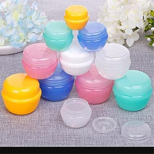50pcs(5g Jar) Nail Art Portable Cosmetic Glitters Boxes Jelly Makeup Bottle Sample Plastic Travel Cream Powder Container Box 8^9