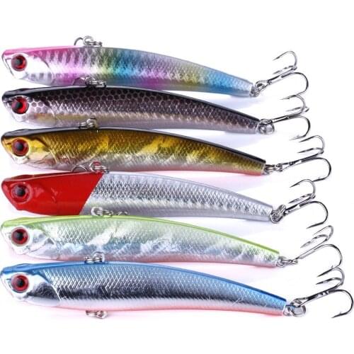6PCS 9.5cm 26g Winter VIB Sinking Sea Fishing Lure Pesca Hooks Artificial Wobbler Crankbait Fishing Tackle