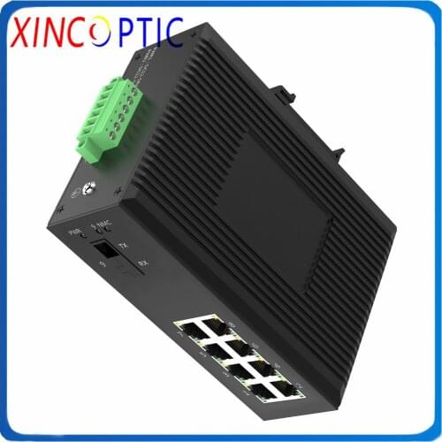 8POE IEEE802.3af/at+1Single Fiber, SM 1310/1550nm, 20km, SC, Gigabit 8ports Unmanaged Industrial PoE Ethernet Switch