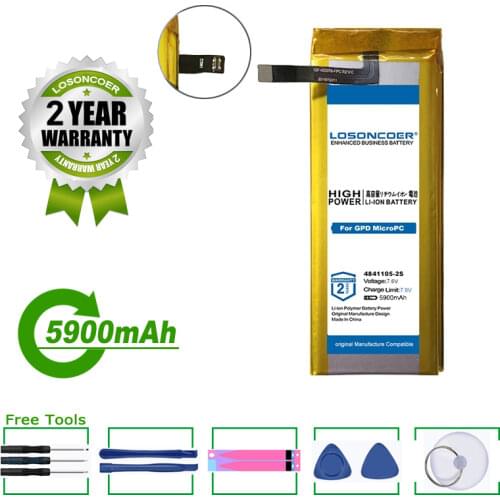 LOSONCOER Battery 4841105-2S 5100mAh Laptop Battery For GPD MicroPC Battery Handheld Gaming Laptop GamePad