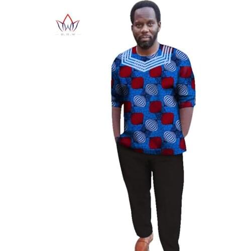 Bintarealwax Customized Pants Suits for Men 2021 Dashiki Plus Size Men Suit Fashion Traditional African Clothing WYN373