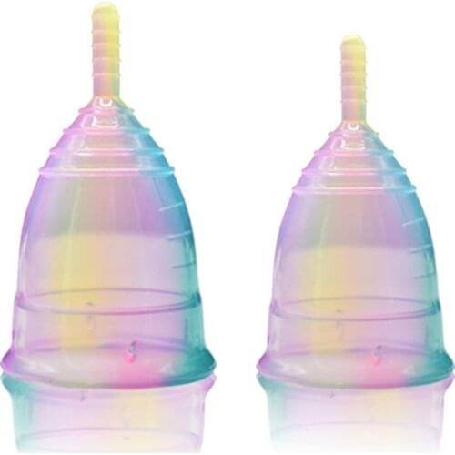 1PCS Colorful Women Cup Medical Grade Silicone Menstrual Cup Feminine Hygiene Menstrual Lady Cup Health Care Period Cup