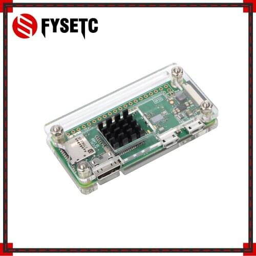 Raspberry Pi Zero W Case Acrylic Case + Black Aluminum Heat Sink Transparent Box compatible for Raspberry Pi Zero V 1.3 Board