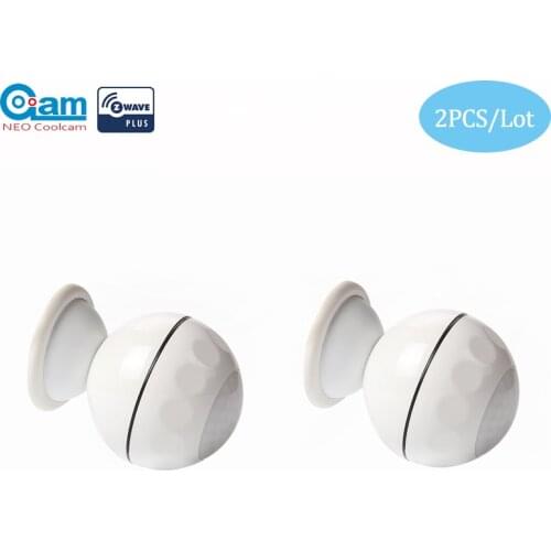 NEO COOLCAM 2PCS/lot Z-wave PIR Motion Sensor Lux Temperature Home Automation Power Operated Z wave Alarm System Motion Sensor