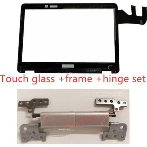 For Asus Zenbook Flip UX360C UX360CA Touch Screen Digitizer Glass Bezel Frame + hinge set L & R 5590R FPC-6 for UX360C UX360CA