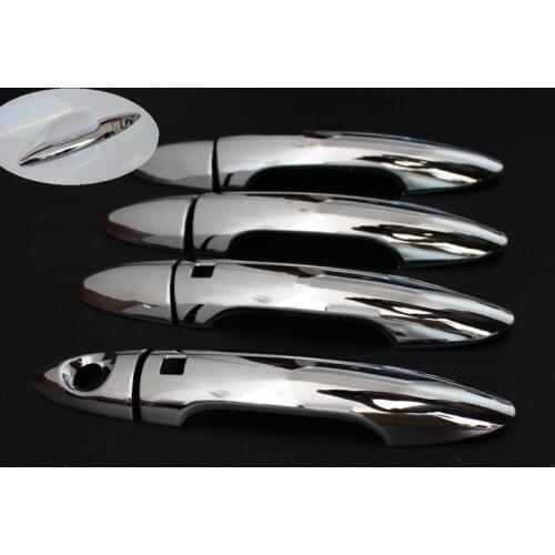 FUNDUOO For KIA K2 RIO 3 Sedan 2011 2012 2013 2014 2015 New Chrome Car Door Handle Cover Trim Smart Entry Buttons Free Shipping