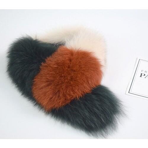 Genuine fox fur scarf patchwork multiolor fur shawl clip fur collar women female winter real fox fur pashmina soft fluffy ring