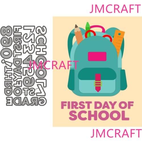 JMCRAFT 2021 School Supplies English Decoration Metal Cutting Dies DIY Scrapbook Handmade Paper Craft Metal Steel Template Dies