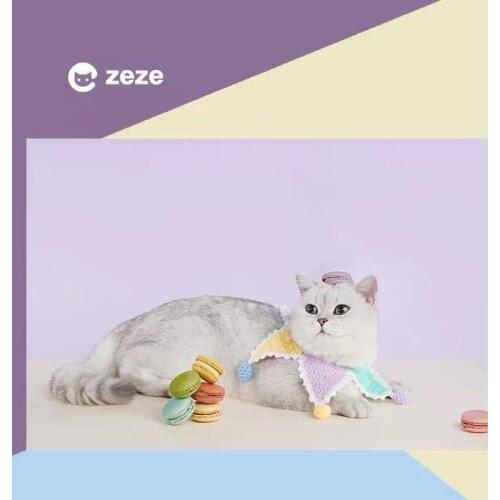 Cat bib jewelry cute dog saliva pocket bib knitted pet woven bib clothes