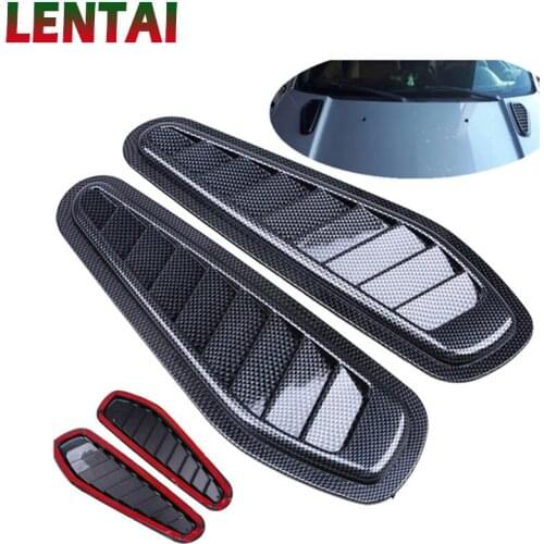 LENTAI For Suzuki swift grand vitara Citroen c4 c5 Lifan 1Set Carbon Fiber Car Air Flow Vent Intake Hood Scoop Vent Bonnet Cover