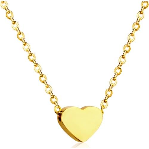 LUXUKISSKIDS Heart Pendants Necklaces Stainless Steel Choker Link Chain Gold Women/Men Necklace set hot Jewelry collares collier