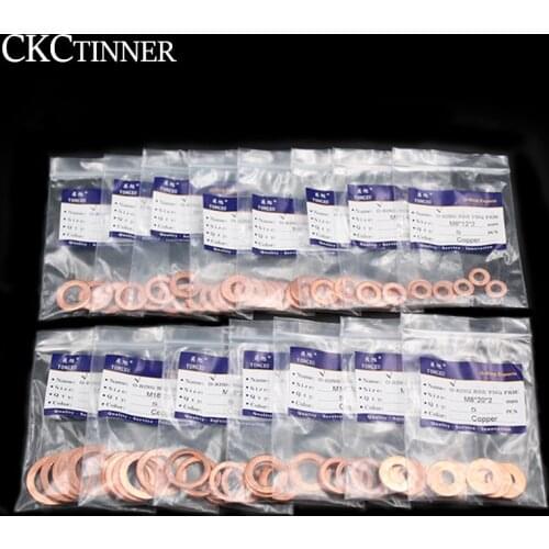 5pcs Copper gasket thickness 2mm copper washer M6 M8 M10 M12 M14 M16 M18 M20 copper washer marine gasket