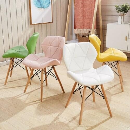 Nordic Home Soft Dining Chairs Modern Minimalist Pink Chair Study Back Adult Creative Classic Office Chair Home Computer Chair