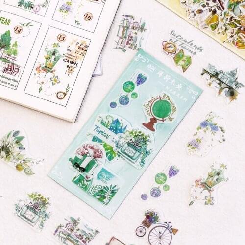 60 Pcs/Set Kawaii Plant Watercolor Series Sticker Decorative Mobile Stickers Scrapbooking DIY Craft Stickers