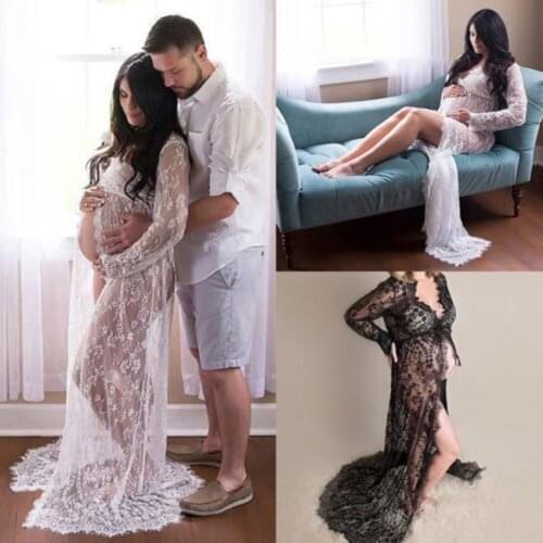 Maternity Dress Women Pregnant Maternity Gown Photography Props Costume Pregnancy Lace Long Maxi Dress Photo Shooting
