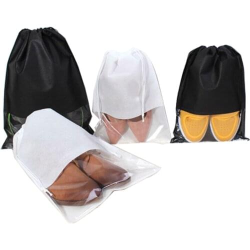 Portable Travel Shoes Clothes Organizer Packing Bags Men Women Shoes Bag Drawstring Bag Pouch Non-Woven Fabric Handbag