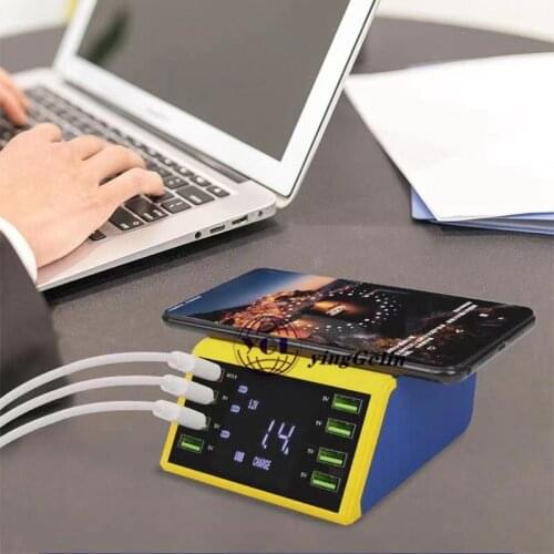 MECHANIC 8 Port USB smart charge support QC 3.0 fast charge Wireless charging with LCD display for iPhone 5 6 7 8 X 11 11pro max