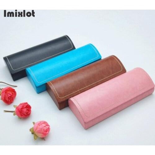 Vintage Leather Glasses Case For Men Waterproof Hard Frame Eyeglass Case Women Reading Glasses Box Handmade Spectacle Cases