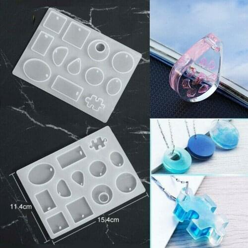 1pcs New 12 Silicone Mould Pendant Jewelry Mold Craft DIY Resin Round Making Necklace