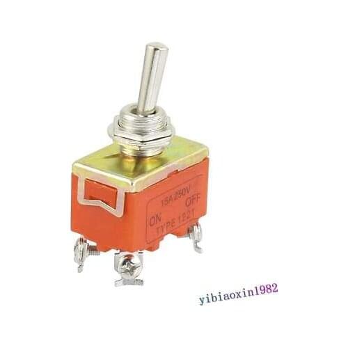 10pcs DPST 4 Screw Terminals ON/Off 2 Position Toggle Switch AC 250V 15A