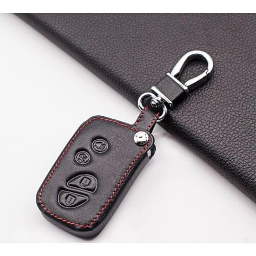 100% Leather car key case For Lexus RX LX GX ES250 RX270 car key chain cover 4 button smart key dust collector