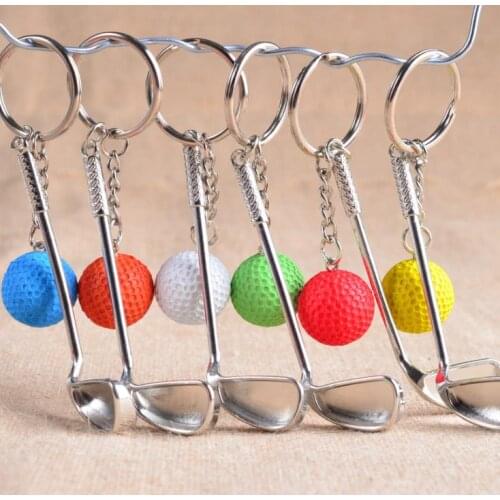 100pcs/lot 3D Golf Ball Key Chains Multiple Color Sporty Style Men Women Teenager KeyRing KeyChain SN864