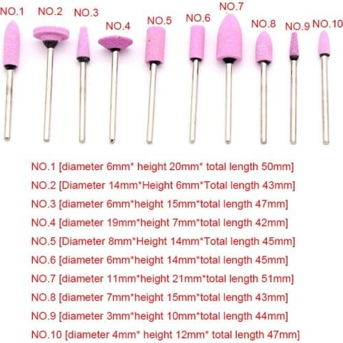 2.35mm Shank Abrasive Mounted Stone Cylindrical For Rotary Tools Ceramic Pink Grinding Wheel Head Polishing