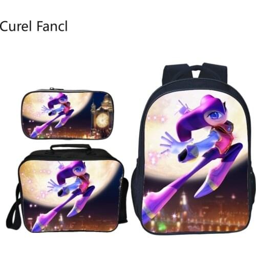 New 3pcs/set Hot Sale Shadow Printing Children Backpacks Kids School Bags Boys Girls Primary Schoolbag Students Suit Backpack
