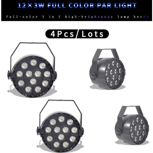 4Pcs/lots Mini LED Par 12x3W UV LED Stage Light 12*3W Par Disco DJ Projector Machine Party Wedding Stage Lighting