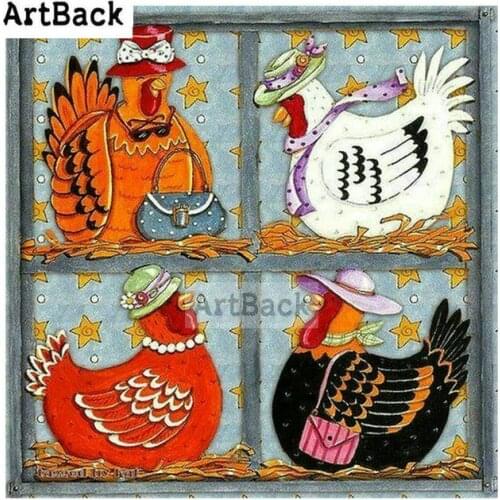 5d diamond painting cross stitch cock full square drill 3d diamond embroidery rhinestone stick drill embroidered chicken