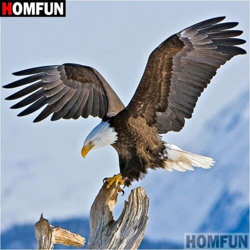 HOMFUN 5D DIY Diamond Painting Full Square/Round Drill "Animal eagle" 3D Embroidery Cross Stitch gift Home Decor A02630