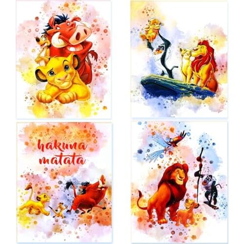 5d Diy Diamond Painting Animal Diamond Embroidery Disney "Lion King Simba" Full Square Round Cross Stitch Kit Home Decoration